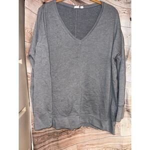 GAP GRAY sweatshirt size large L V NECK
